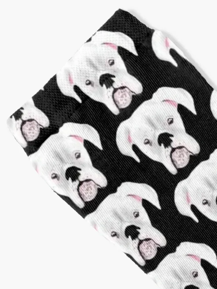 WHITE BOXER DOG PUPPY POLLY Socks custom sports Wholesale Men's Socks Women's