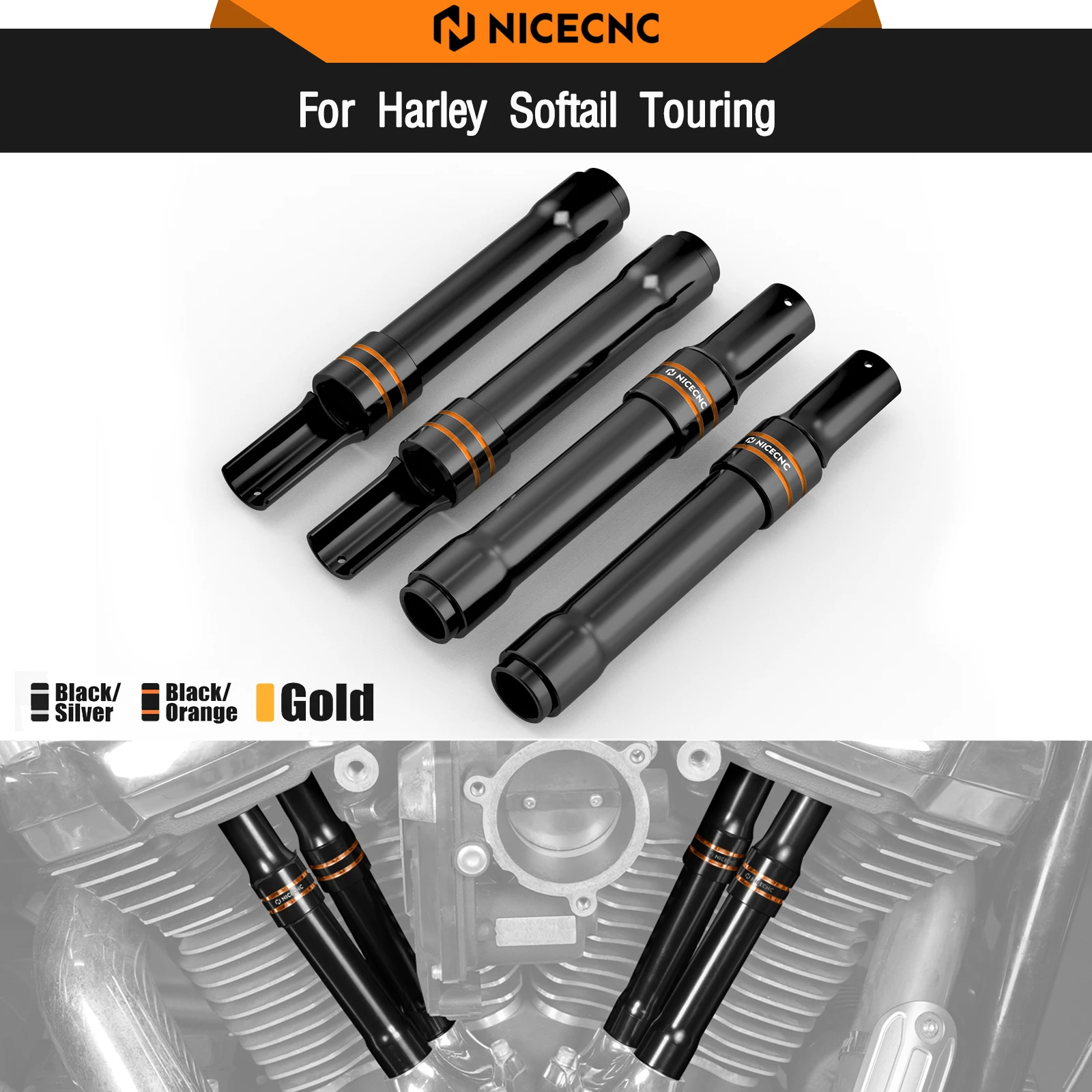 

For Harley Street Glide FLHX 2017-2024 Pushrod Cover Road King FLHR Special FLHRXS Electra Glide Ultra Limited Fat Boy FLFBS 114