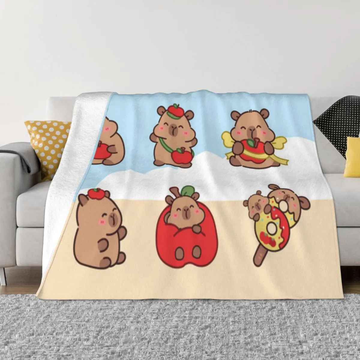 

Капибара с героями мультфильмов 000561, домашние одеяла, одеяло с принтом, одеяла для пар, одеяла и пледы, пледы