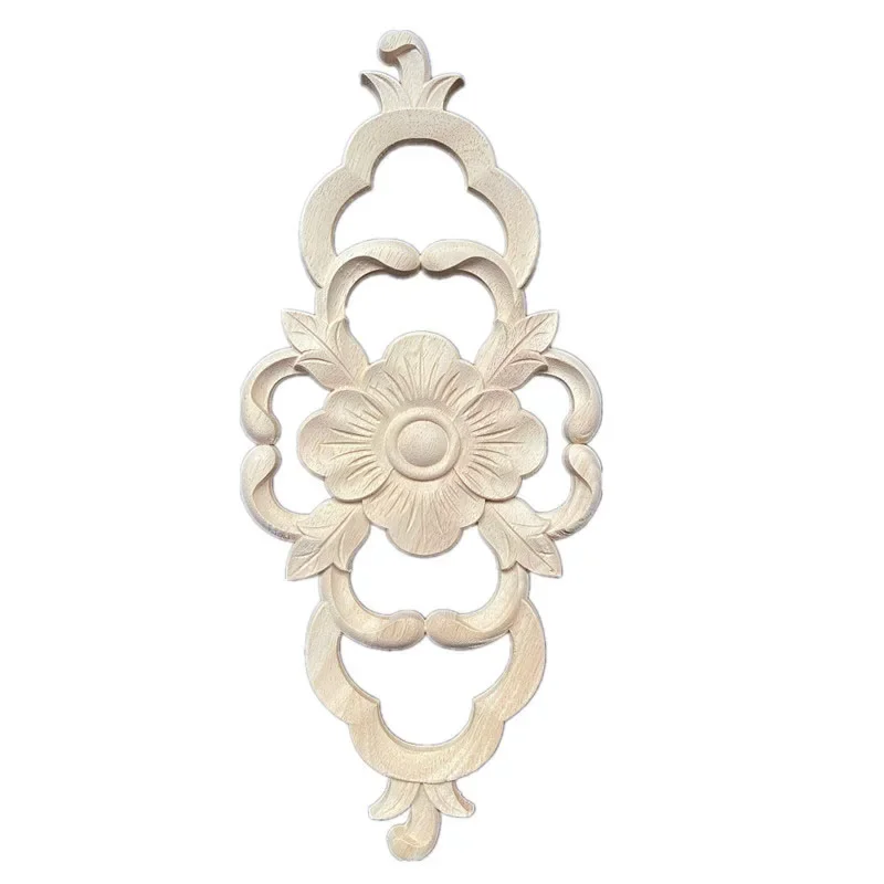 

Unique Natural Floral Wood Carved Wooden Figurines Crafts Corner Appliques Frame Wall Door Furniture Wood Carving Decoration