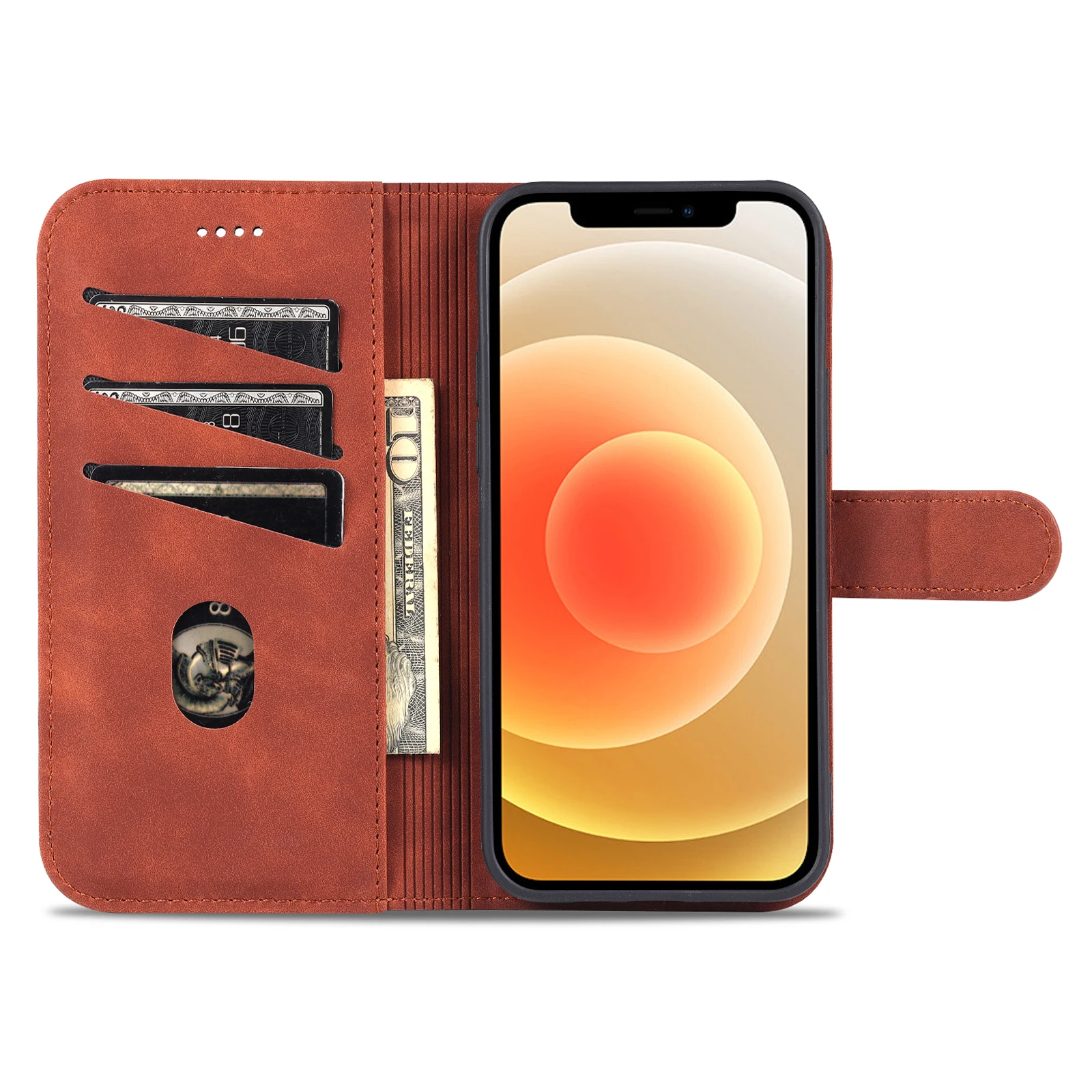 【AZNS】Чехол для iPhone12 12Mini 12Pro 12ProMax Роскошный кошелек-подставка для карт Кожаный флип-чехол для телефона