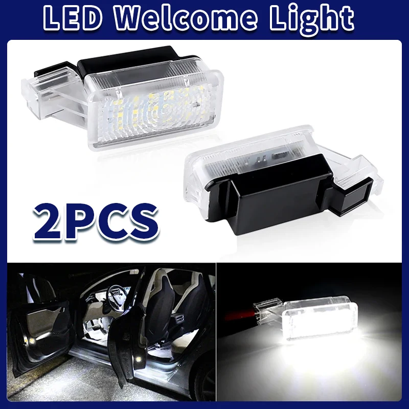 Luz LED de bienvenida para puerta de coche, proyector de lámpara de cortesía, accesorio para coche, 6000K, blanco, para Honda Civic Acura MDX RLX ZDX TLX TL 12V, 2 uds.