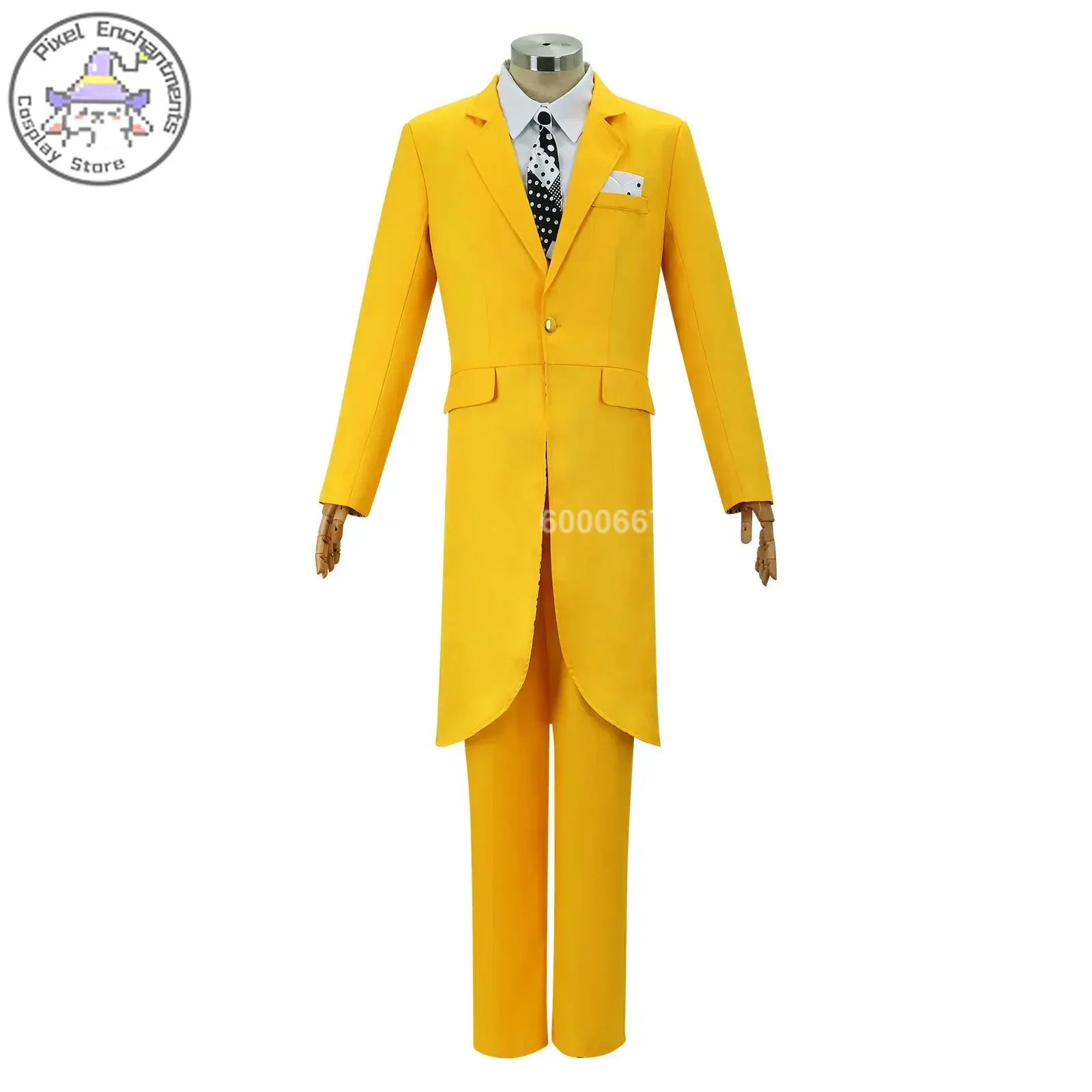 Disfraz de la máscara de Jim Carrey para hombre, traje amarillo, juego de rol, ropa de fiesta de Halloween, 2024