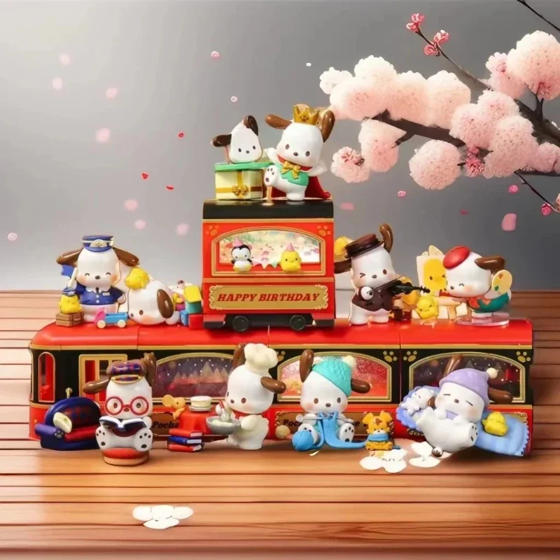 Sanurgente Pochacco-Boîte ennemi de la série rétro Time Train, figurine d'action surprise, modèle d'anime Kawaii, statue en PVC, jouets au beurre, cadeau