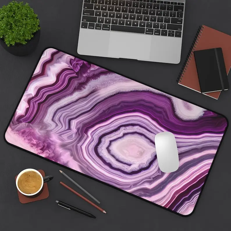 

Pink and Purple Marble Pattern Deskmat, Pink Deskmat,purple Desk Mat,agate Pattern Desk Mats,suitable for Computer Gaming Desks.