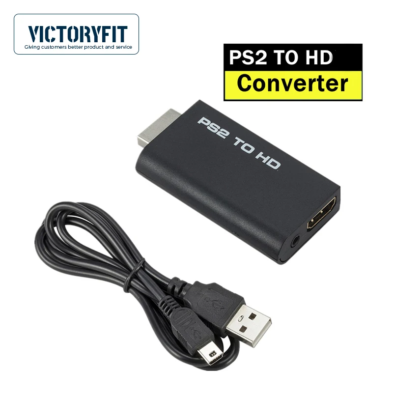 Untuk PS2 Ke HDMI-Kompatibel dengan 1080P Adaptor Cocok untuk Laptop Komputer/Desktop, HDTV, Monitor, Tampilan Konverter, dengan Jack 3.5Mm