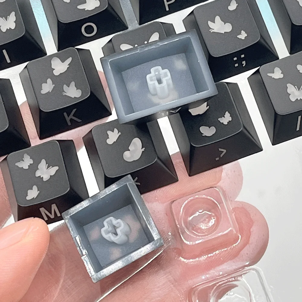 21Keys Mechanical Keyboard  Cherry PBT Keycap Side Engraved Translucent Key Cap for MX Switch Game Keyboard