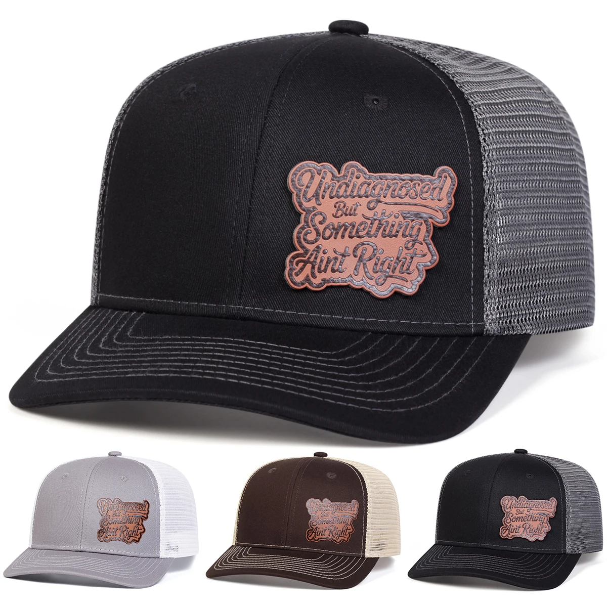Unisex INDIAGNOSED Baseballkappen mit Lederetikett, Frühling, Sommer, Outdoor, verstellbare Freizeithüte, Sonnenschutzhut, Sportkappe