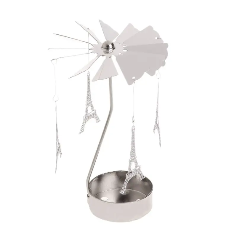 Rotating Tea Light Candle Holder Carousel Spinning Tealight Stand Candleholders for Romantic Wedding Party Home DropShipping