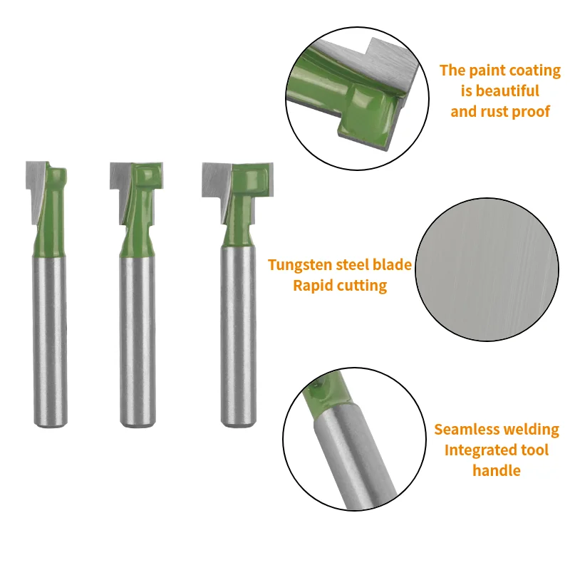 Keyhole Bit Green Router Bit 6MM 6.35MM Shank Woodworking Milling Cutter for Wood Bit Carbide Cutter Face Mill End Mill