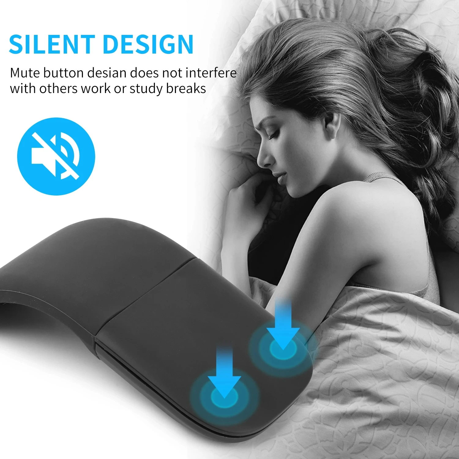 Xiaomi Arc Mouse الفأرة الضوئية رقيقة جدا قابلة للطي بلوتوث ماوس لاسلكي مريح محمول 3D اللمس الفئران مكتب عالمي