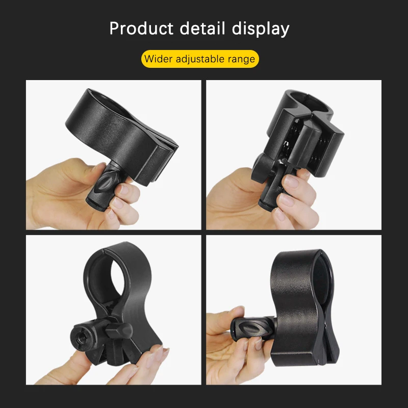 New 1Pc Universal Large Microphone Handhold Clip Clamp Holder With 3/8 Adapter For 3-6CM Mic Microphone Mic Clamp Stand Holder