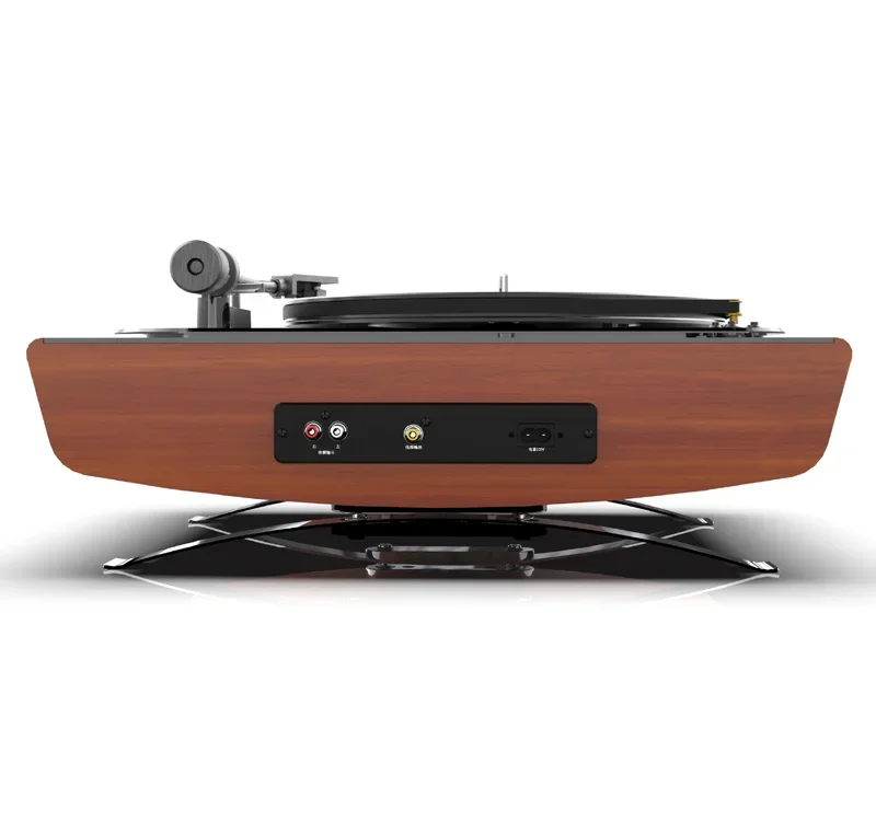 high-end moderne houten hifi retro 3-speed platenspeler met FM-radio/Blue-tooth en ingebouwde stereoluidspreker draaitafel viny