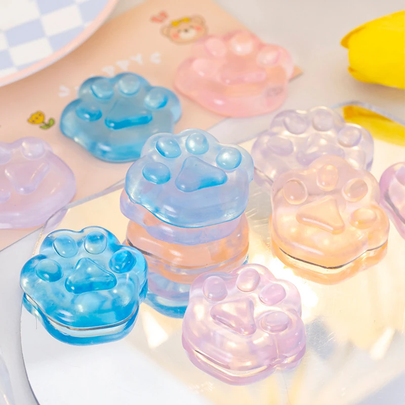 Pattes de chat à presser transparentes Kawaii pour enfants et adultes, jouets doux et réalistes, paillettes de MSI, cadeaux, 10 pièces