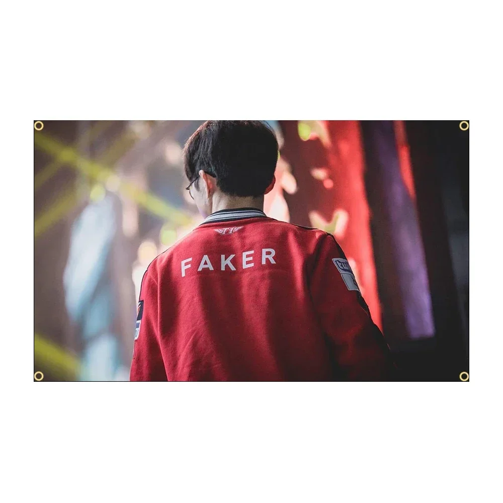 Banner 90X150CM 3x5Ft SKT FAKER T1 Flag Polyester Digital Printed Logo Game Esports Team Banner For Club