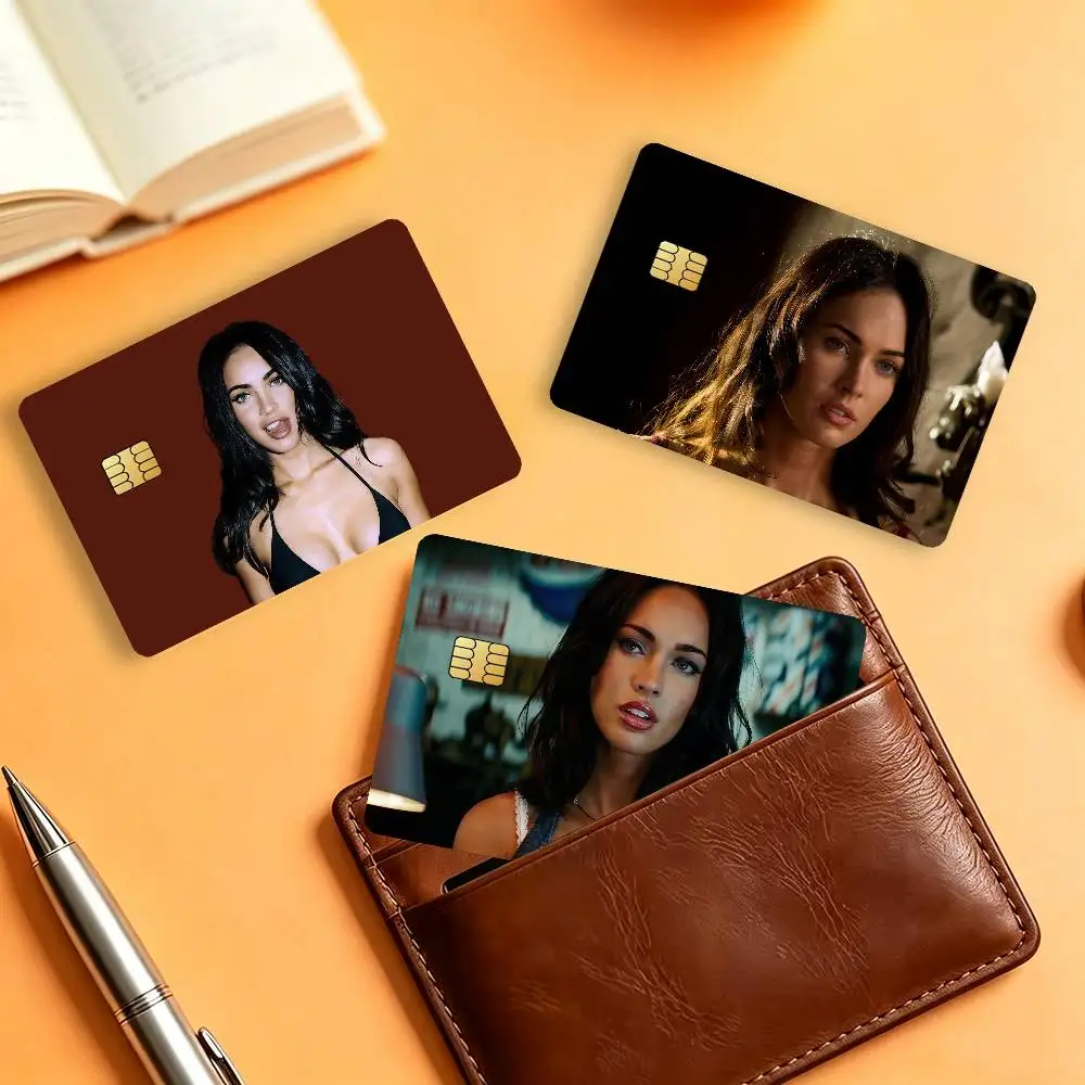 Actor Megan F-fox Waterproof Card Stickers For Credit Cards Debit Cards And Transit Cards 4pcs