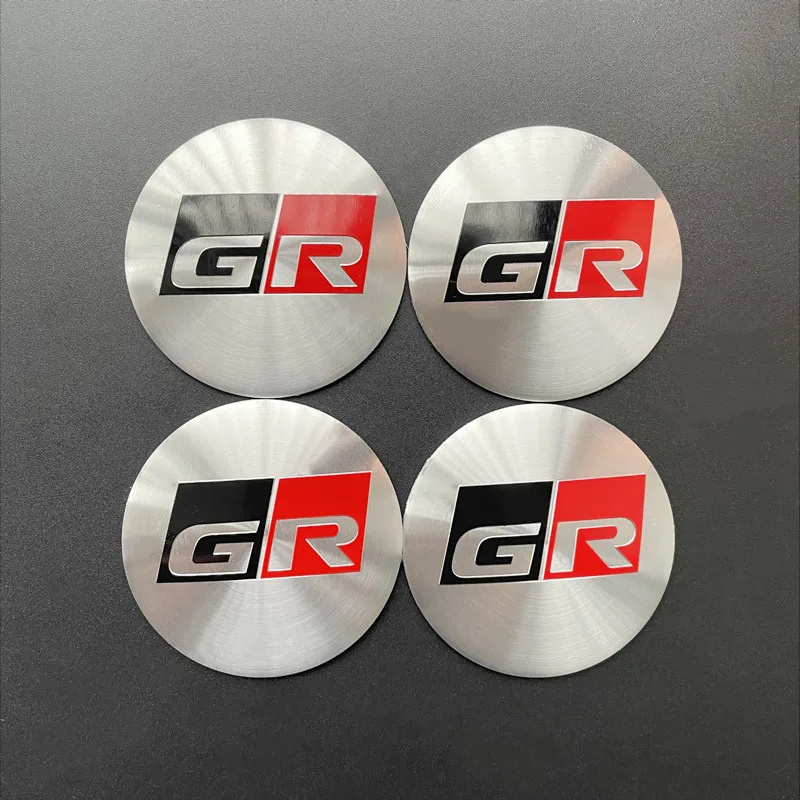 4Pcs 56mm GR Sport Logo Car Wheel Center Hub Cap Stickers Rim Decal For Toyota Corolla 86 Supra CHR Yaris Camry Prius Rav4 Auto