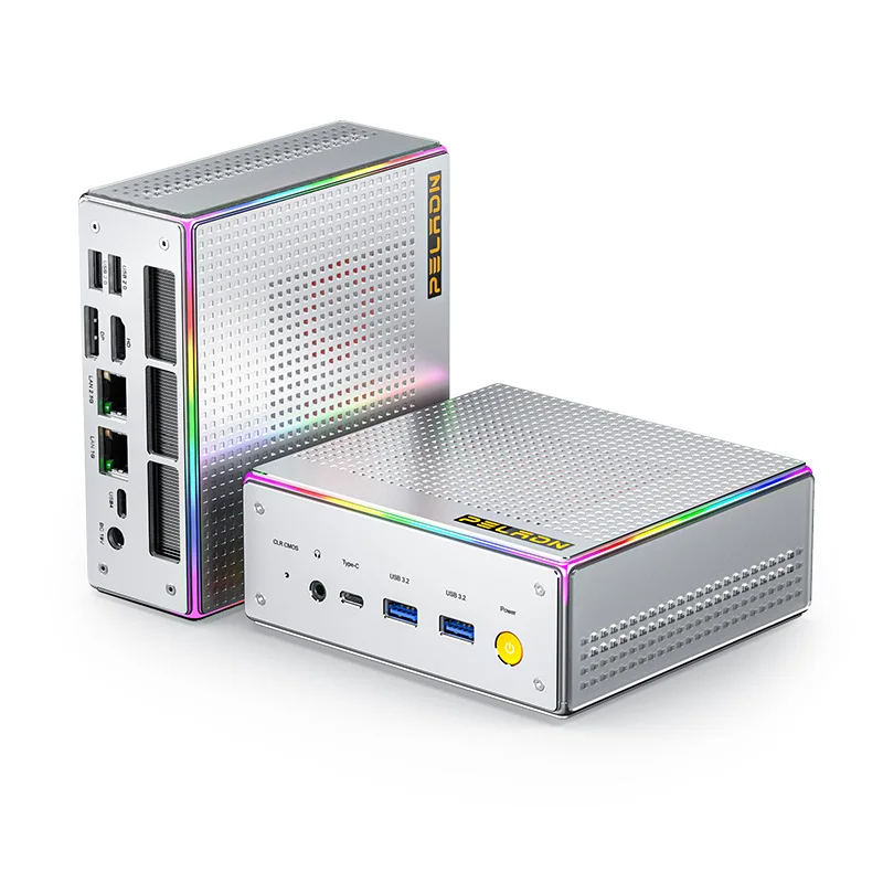 PELADN Mini-PC, Ryzen 9 7940HS (8C/16T, bis zu 5,1 GHz) Radeon 780M 16GB DDR5 5600Mhz RAM, 1TB SSD, 4K HD, BT5.2, Dual HD, WiFi6 2