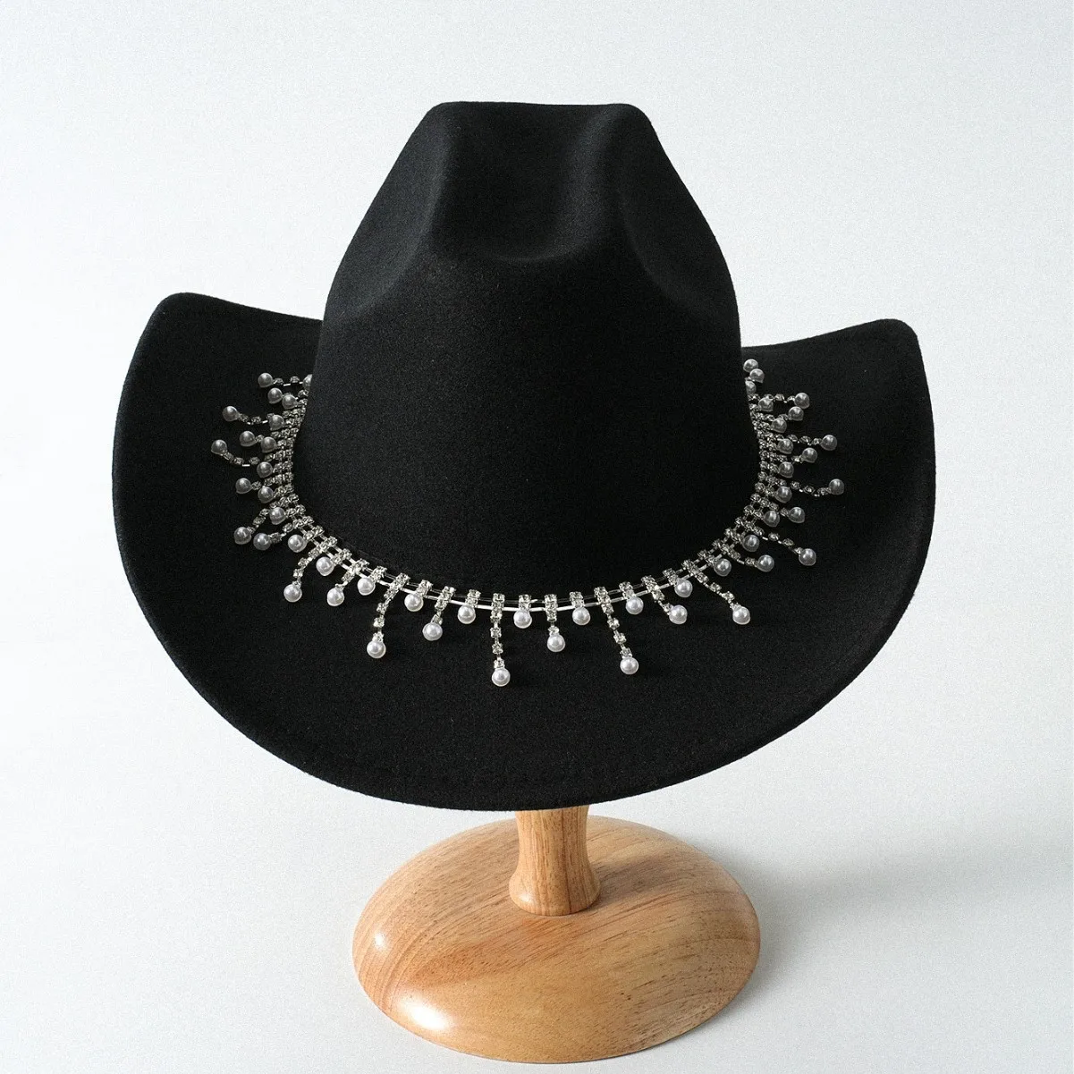 

HongLuan Glitter Costume Hat Adult & Cowboy Hats Rhinestone for Woman, Cowboy Cosplay Female Accessories & Cowgirl Cap