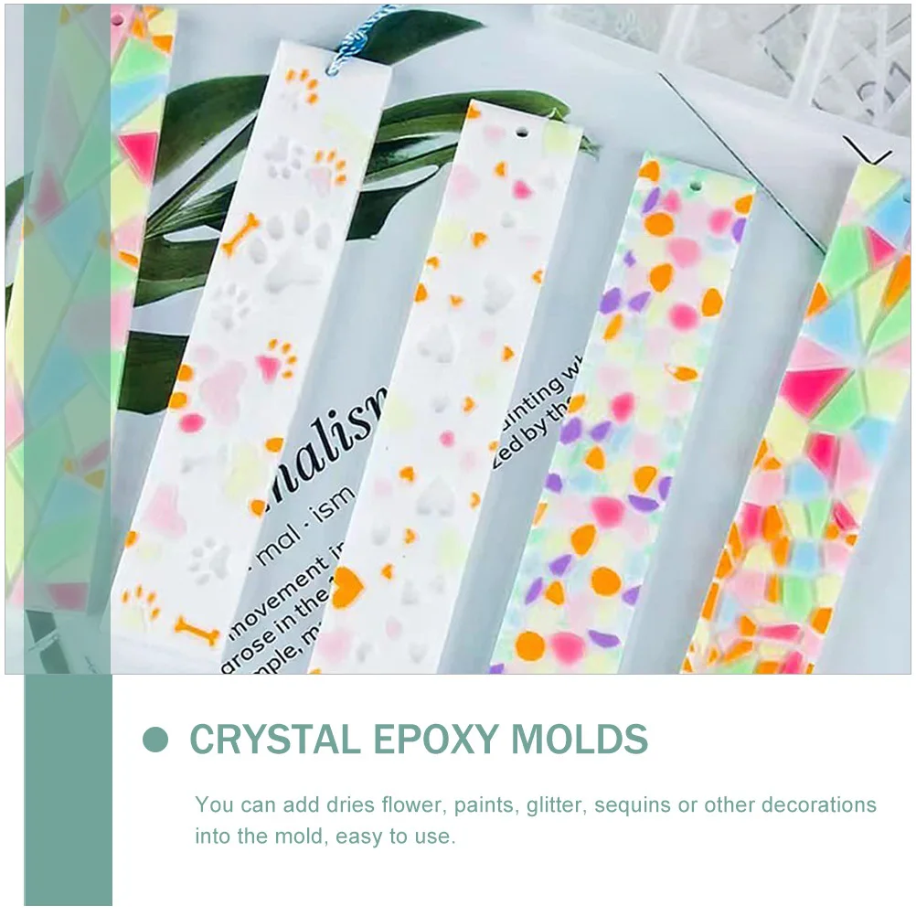 1 مجموعة سيليكون المرجعية قالب مستطيل DIY بها بنفسك الحرفية راتنجات الايبوكسي صب أداة ل الزهور المجففة بريق شرابة صنع المدرسة #3