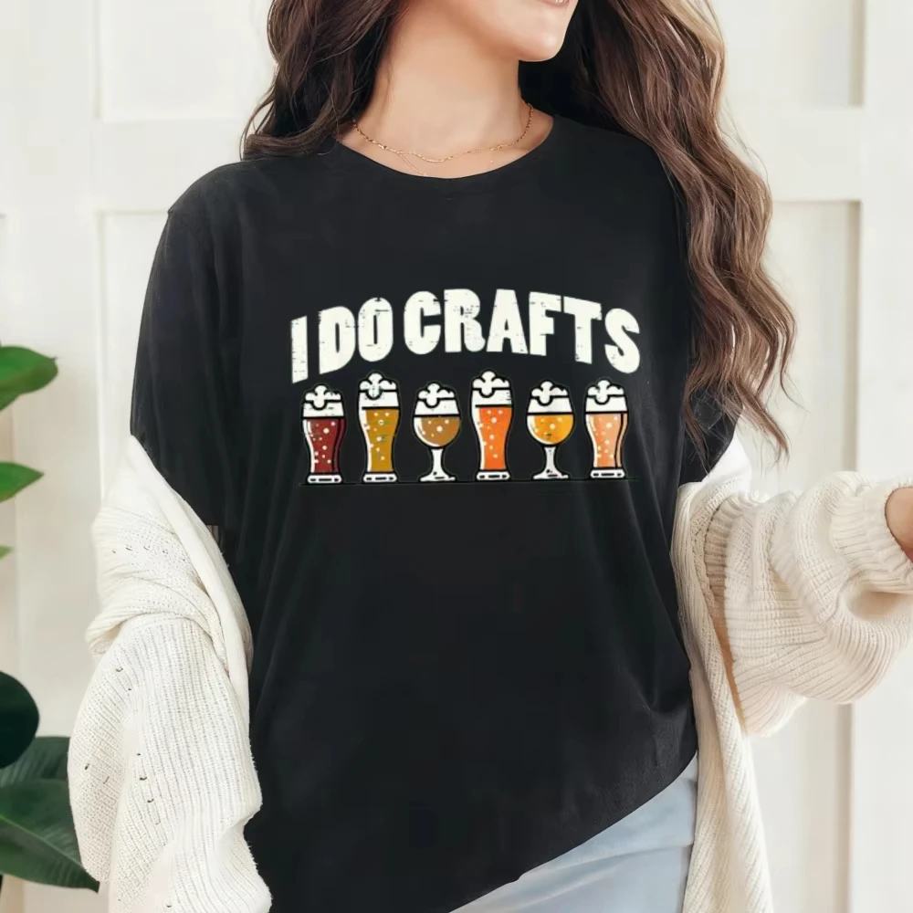 I Do Crafts Beer Graphic Tee Six Pack Variety Drinking Humor Men Women Cotton Shirt Trendy Breathable Summer Streetwear T-Shirt