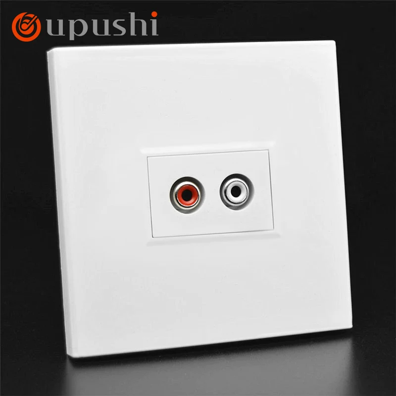 Oupushi Non Soldering Wall Plug Home 86 Type Multimedia HDMI 4K HD AV Panel Red and White Double Lotus Head Audio Socket