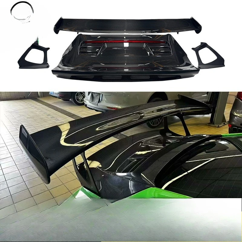 For Porsche, Carbon Fiber Tail Cover Spoiler, Fixed Wing Surround
