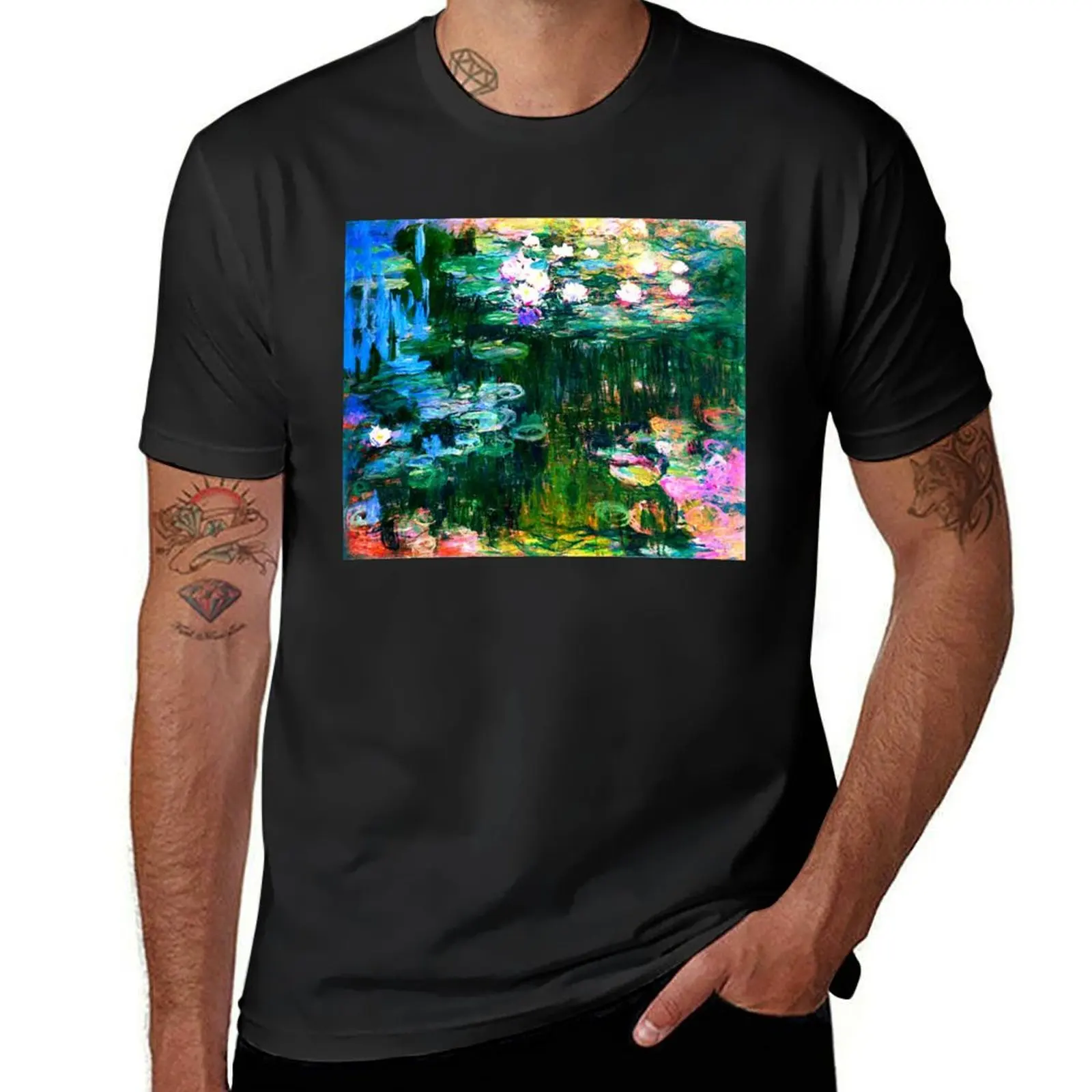 Claude Monet - Pink Water Lilies/ Les Nymphéas Roses T-Shirt summer clothes customs design your own blacks mens plain t shirts