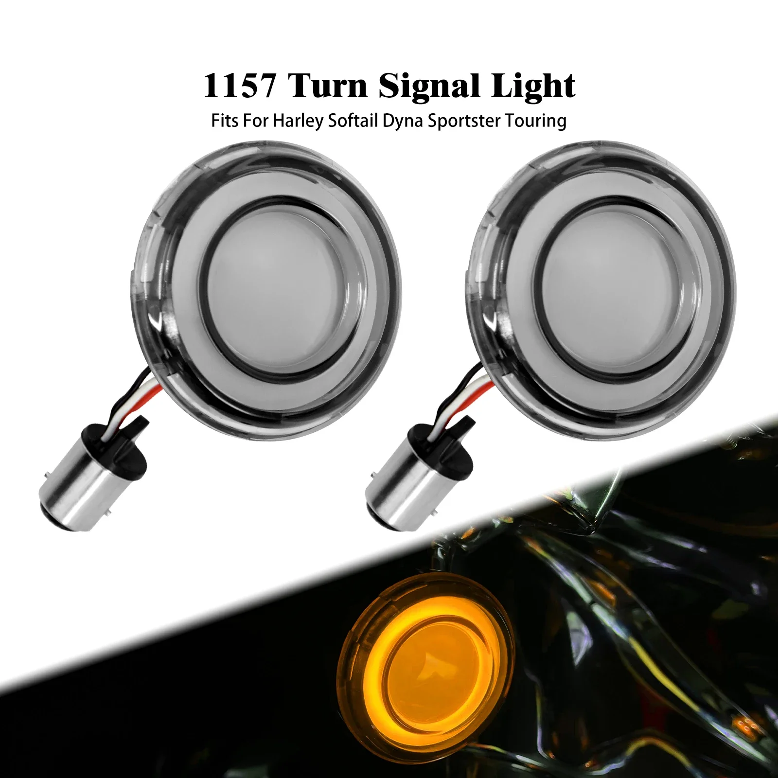 

Motorcycle 1157 Turn Signal Bullet Style LED Indicator Amber Light Red Running Lamp For Harley Sportster XL Touring Dyna Softail