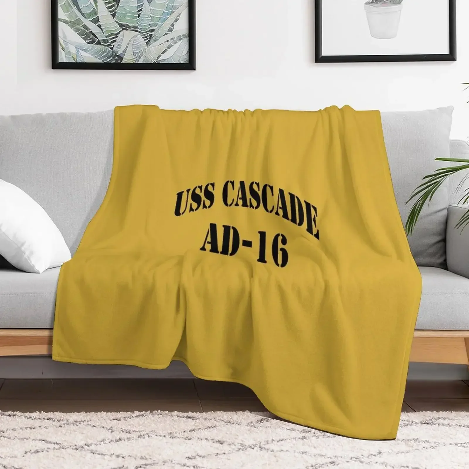 

USS CASCADE (AD-16) SHIP'S STORE Throw Blanket Quilt Soft Plaid Blankets