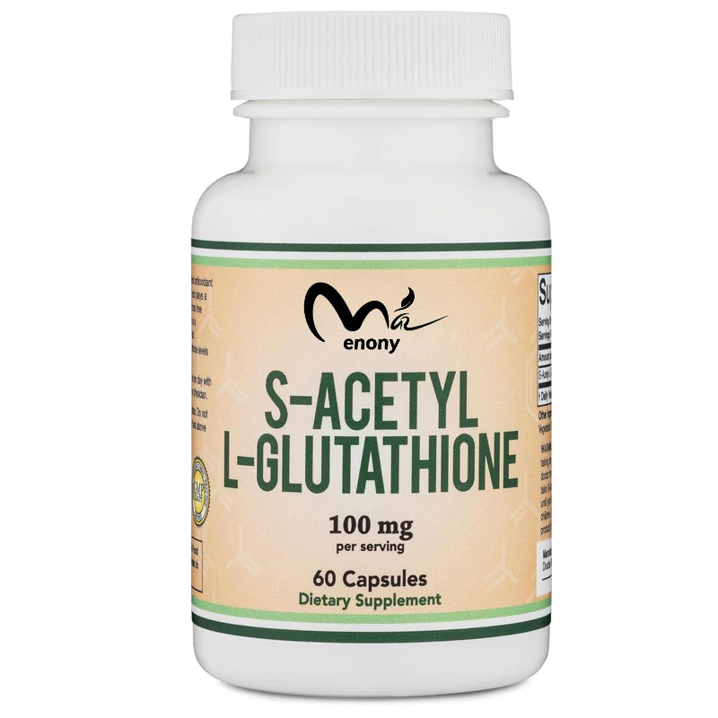 

Капсулы S-Acetyl L-Glutathione-100 мг, 60 капсул антиоксиданта для поддержки иммунитетной системы и улучшения биовоиломости.