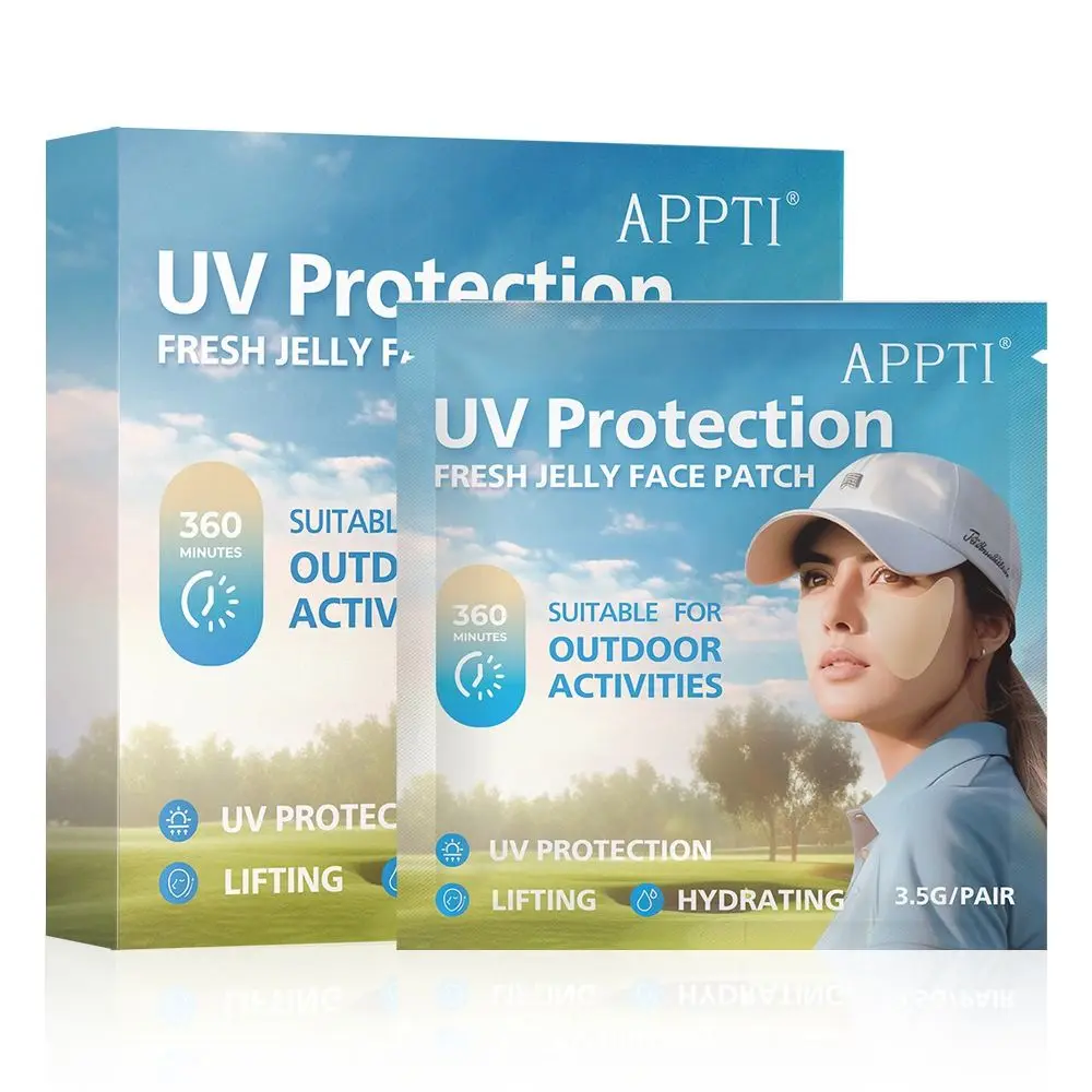 5Pairs/box Golf Sun Protection UV Face Patches Sunblock Gel Fresh Jelly Sun Patches Stickers Moisturing Eye Mask