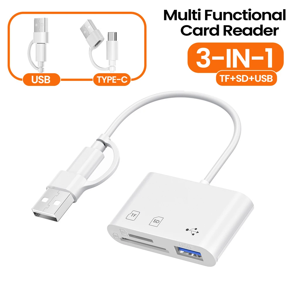 

Универсальный кардридер USB Type-C для SD/TF карт, адаптер для чтения смарт-карт, высокоскоростная передача данных для ПК и ноутбуков