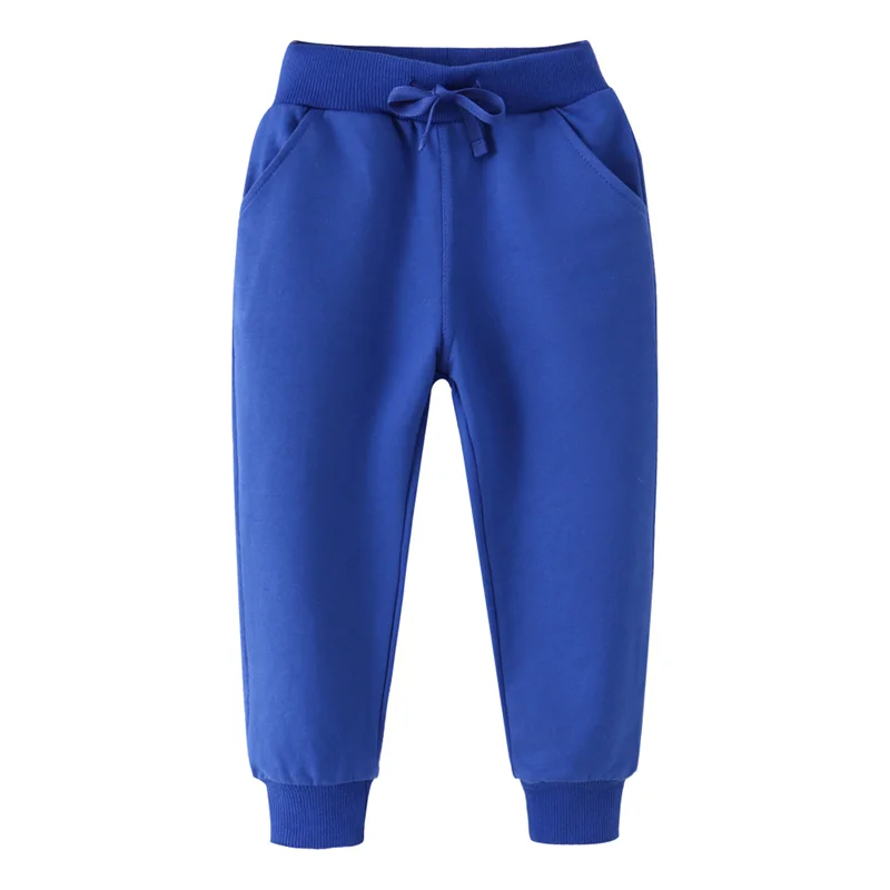 Jumping Meters 2-7T Blue Autumn Spring Children\'s Trousers Pants Plain Hot Selling Boys Girls Sweatpants Kids Sweatpants