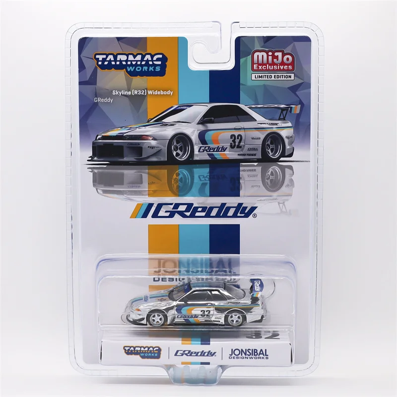 

Chase Tarmac x Mijo 1:64 SKYLINE GT-R R32 WIDEBODY JONSIBAL # 32 белых блистерных упаковки