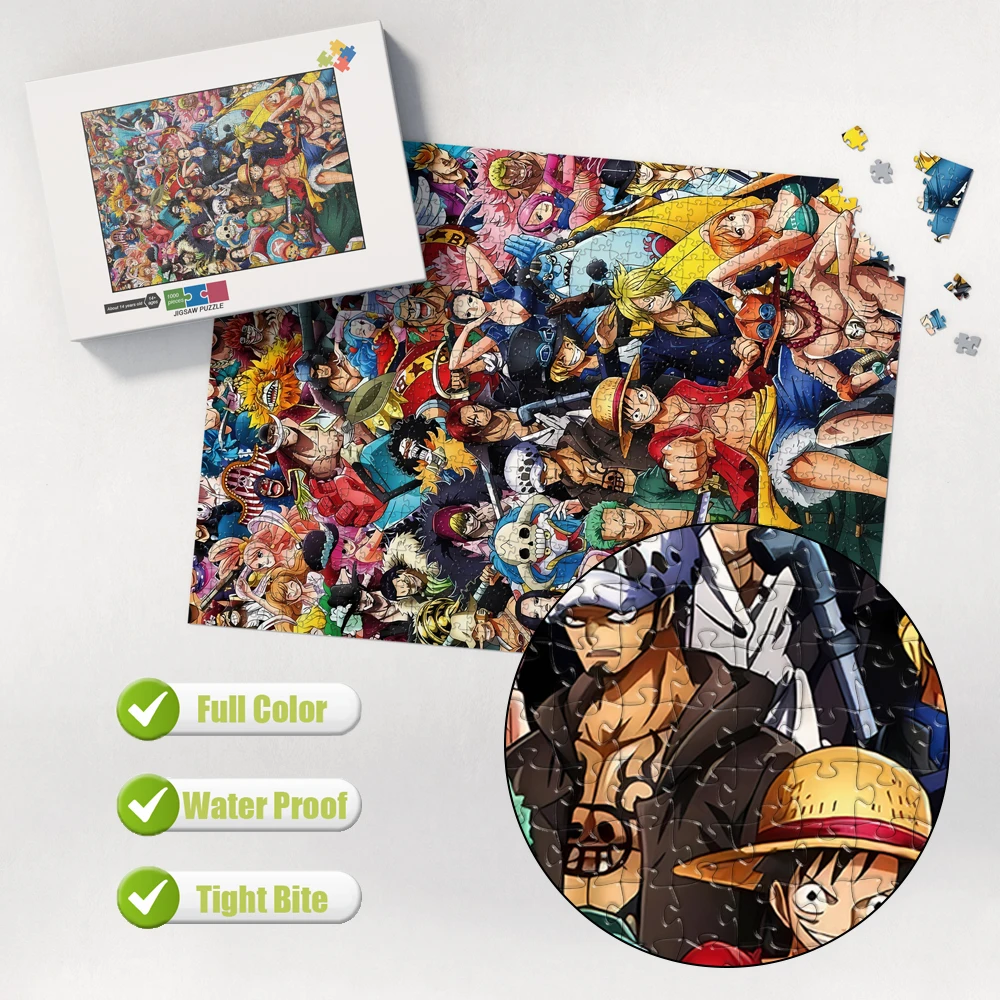 Quebra-Cabeça DIY de Anime One Piece em Madeira/Papelão, Várias Especificações e Tamanhos, Brinquedos Educativos Montessori, Melhor Presente para a Família