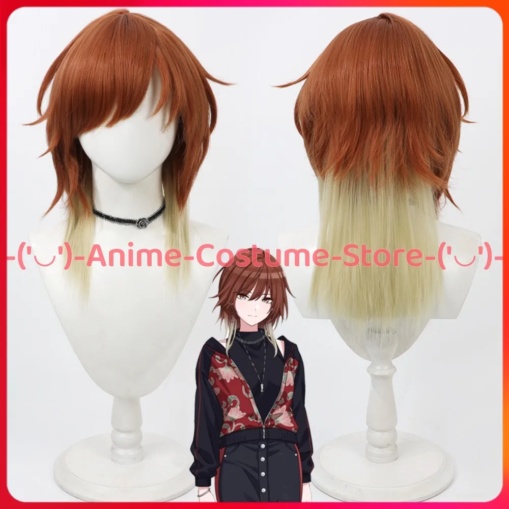 Peluca de Cosplay de The Idolmaster, colores brillantes, Akada Mika, Personaje de Anime, pelucas para fiesta de Carnaval y Halloween, pelo sintético resistente al calor