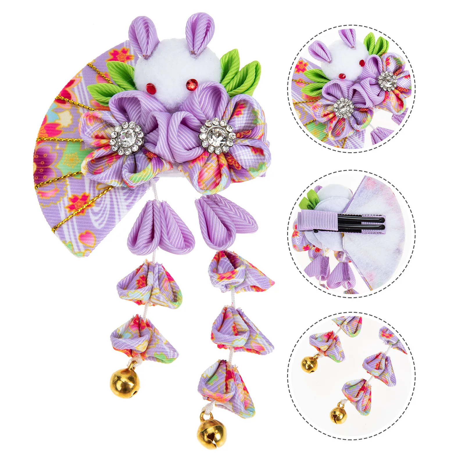 

Cute Rabbit Flower Hairpin Tassel Clips for Hanfu Accessories Girls Hanfu Hairpins Hair Decor Wedding Engagement Gift
