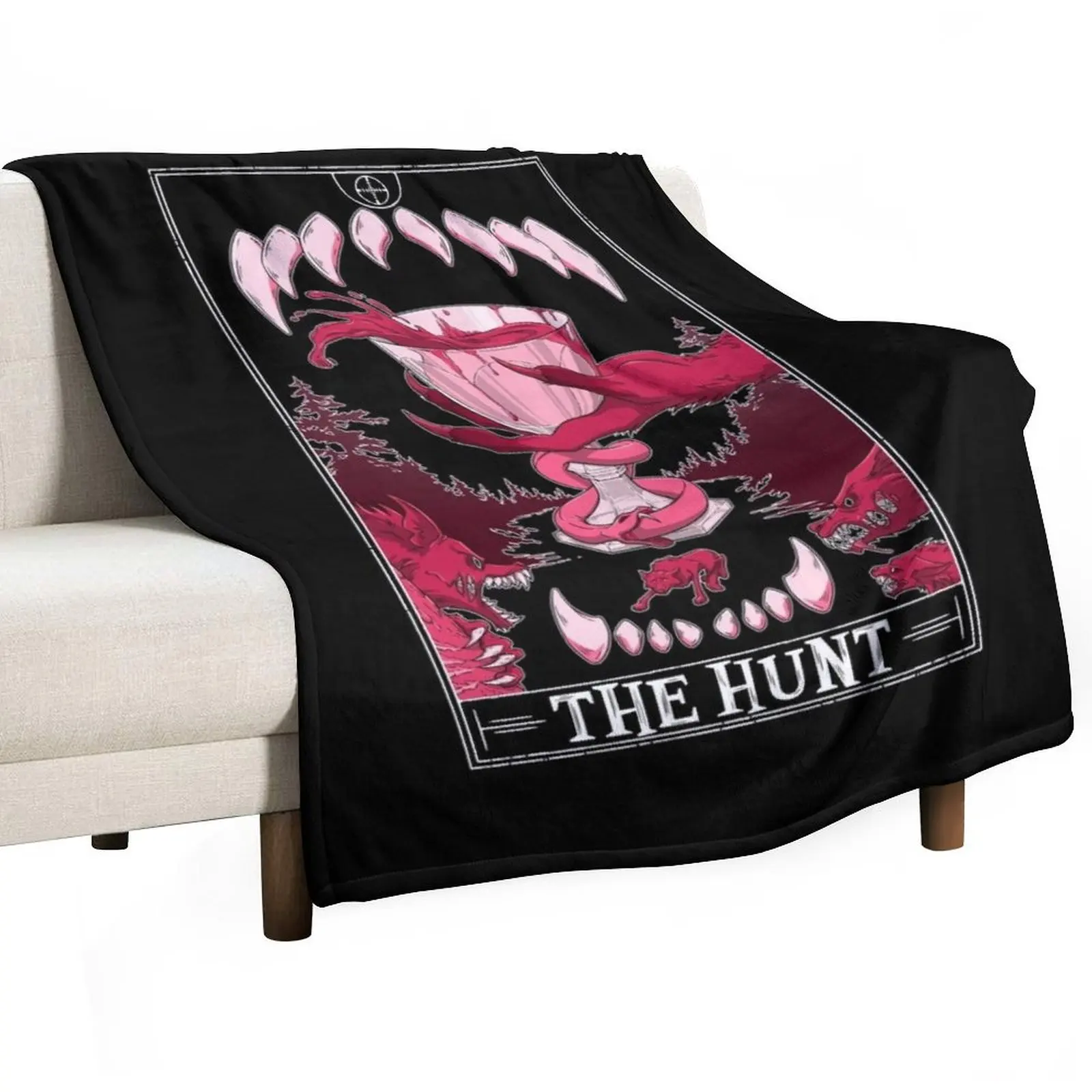 

The Hunt Tarotesque - (Dark) Throw Blanket Decorative Beds blankets ands Blankets