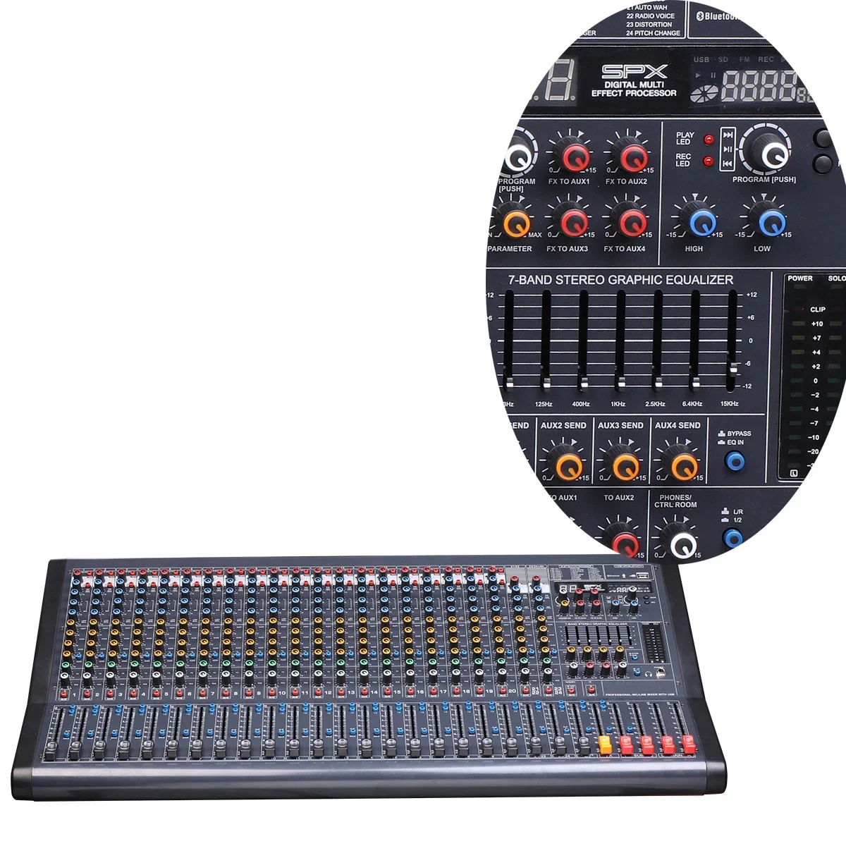 Public address system audio mixing console dj controller professional 22 Channel Mixer