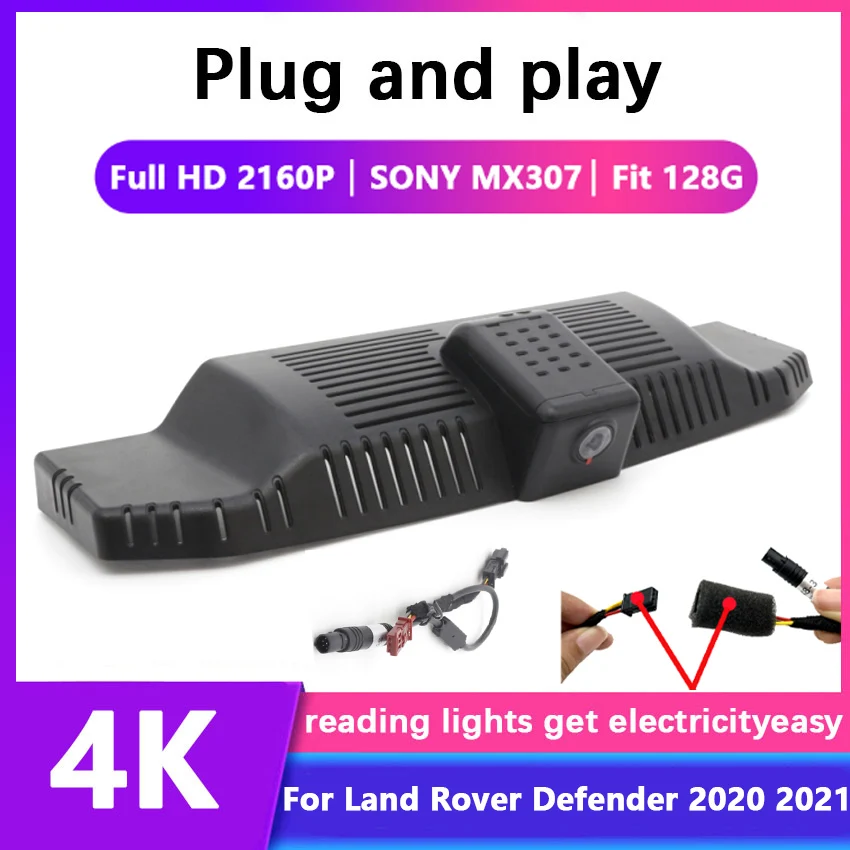 

Plug and Play Full HD 4K 2160p Wifi Dedicated Car DVR Dash Cam For Land Rover Defender 2020 2021 2022 2023 Dash Cam Camera