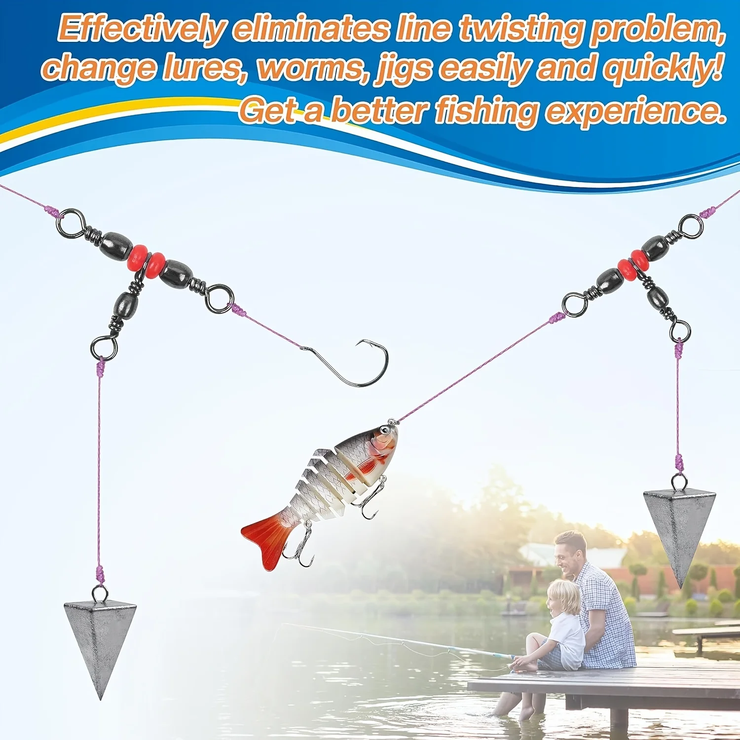 3 Three Way Swivels,Triple Swi - огляд і ціна Monofilament Line