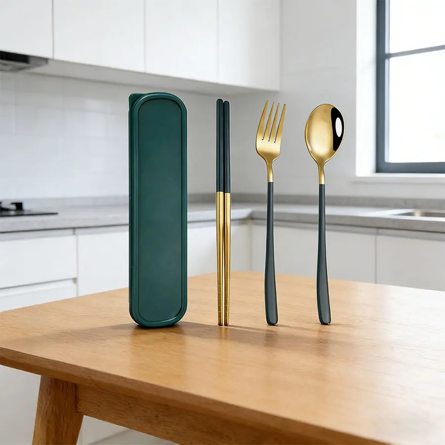 3-Piece Green & Gold Stainless Steel Flatware Set - Elegant Luxury Silverware for Home Kitchen Hotel Restaurant - Image 6