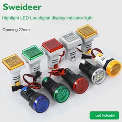 LED 22 Mini woltomierz 220v lub kwadratowy miernik cyfrowy sygnał świetlny woltomierz Tester multimetru amperomierz