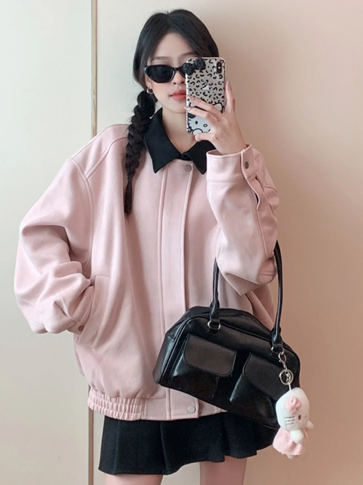 

Baseball Jackets Girls Red Womens Spring Casual Puffer Vintage Waterproof Short Slim-Fitting Preppy Stand-Collar Mid-Length Chic