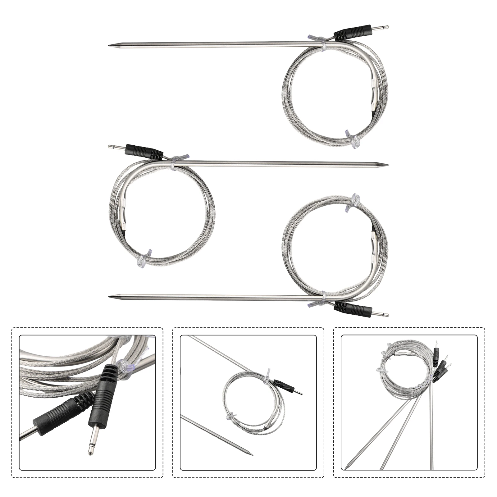 Sonda Sensor Sensores Substituição, BBQ Ferramenta para BBQ Termômetro, Grelhar, Long Probe Comprimento, Acessórios de reposição, 3pcs