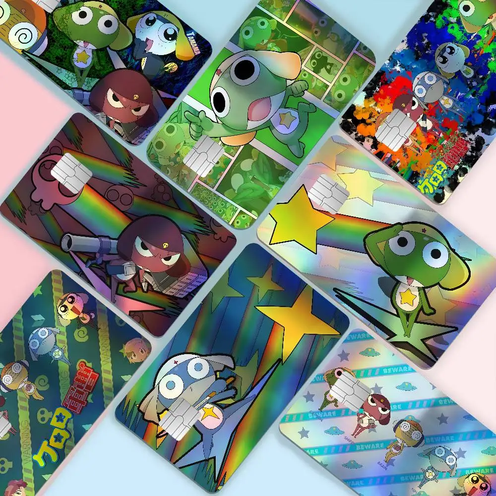 Cartoon Funny Keroro Gunsou Frog Laser Reflective Bank Card Stickers Cute Stylish Daily Decoration Gift