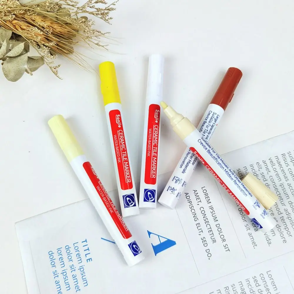 White Tile Marker Grout Pen 10 Color Optional Waterproof Wall Seam Pen Single Head Inkiness Ceramic Tile Beauty Stitching Pen