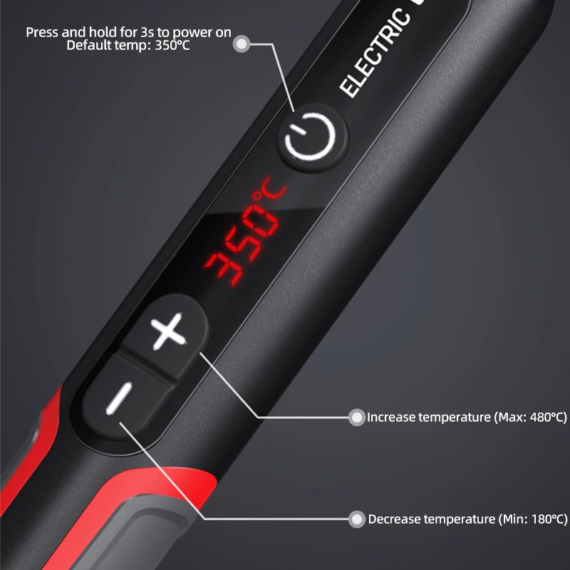 Kit de pistola para soldar de 90W, herramientas de soldadura LCD con temperatura ajustable, puntas de soldadura con calentador de cerámica