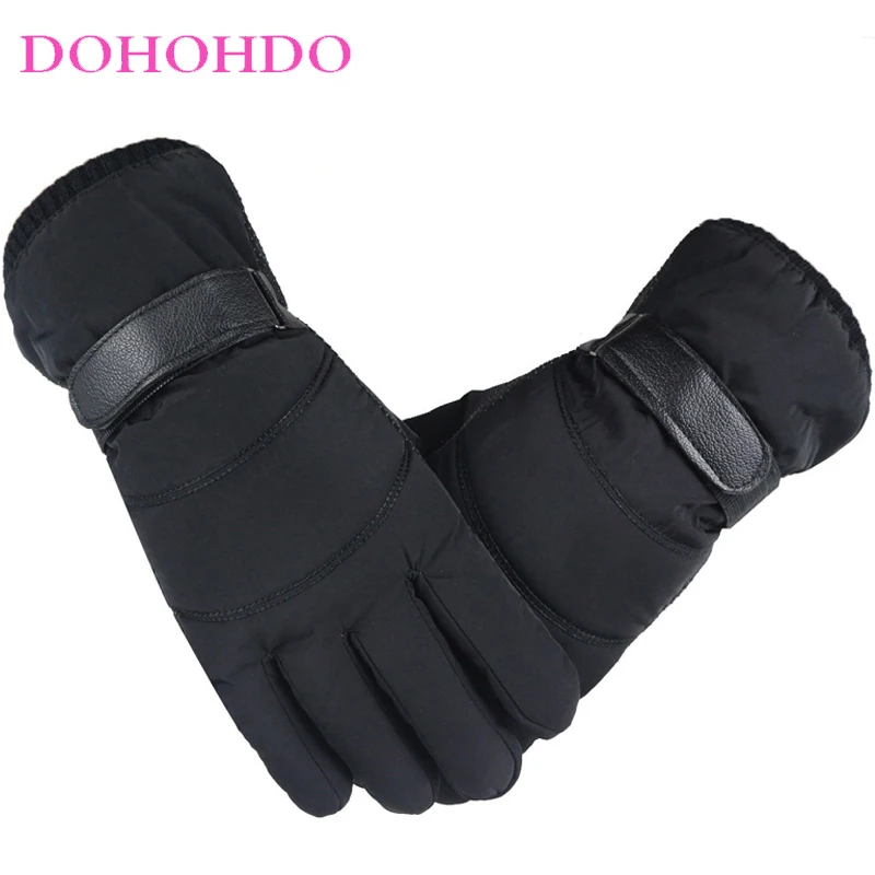 

Winter Ski Gloves Men Touch-screen Down Cotton Gloves Windproof Black Gloves Non-slip Plus Velvet Waterproof Fashion Warm Winter